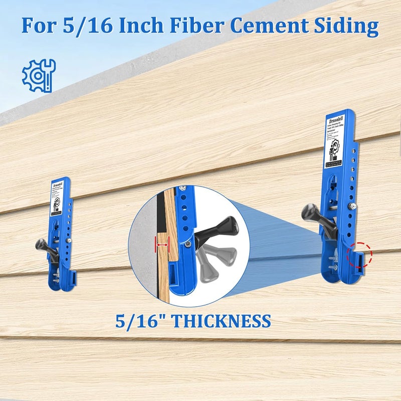 Drusolell Siding Tools - Compatible with 5/16-Inch Fiber Cement & Lap Siding, Installation Kit with Adjustable Reveals (Blue) - Image 2